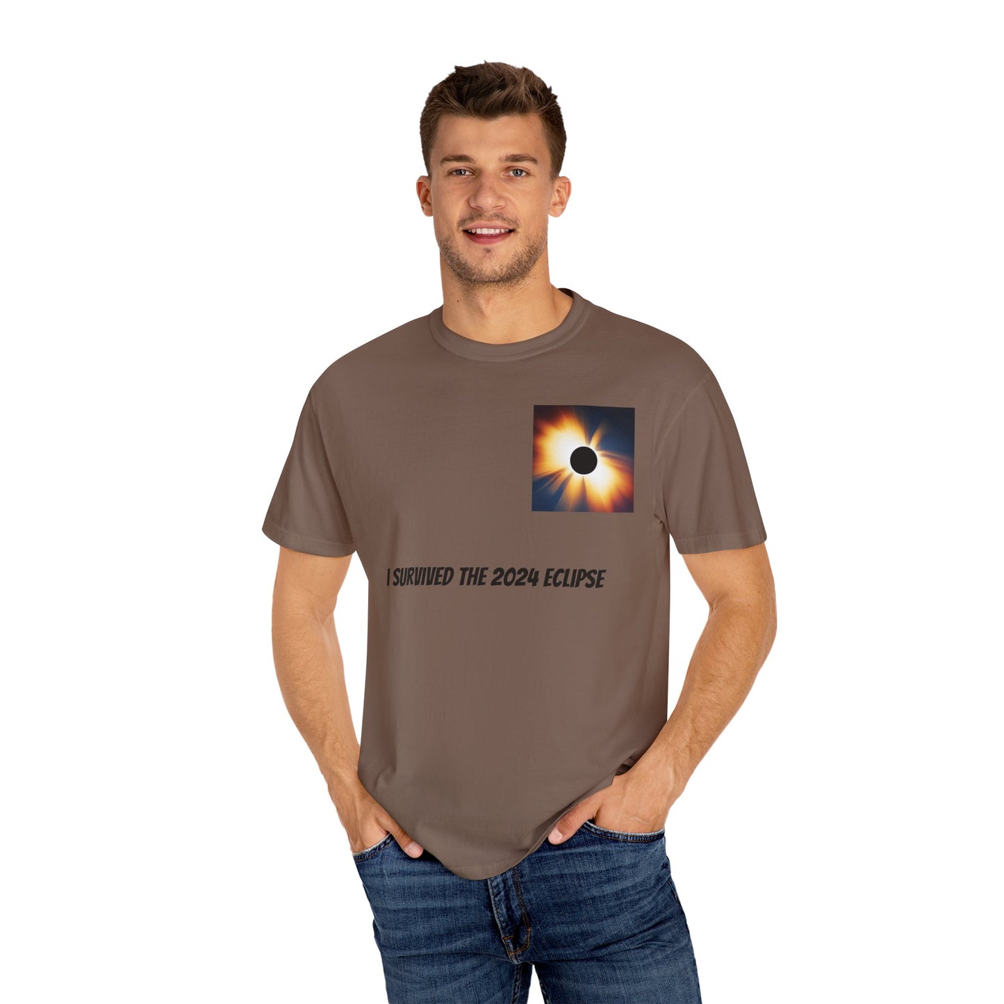 I Survived the 2024 Eclipse Unisex Garment-Dyed T-shirt