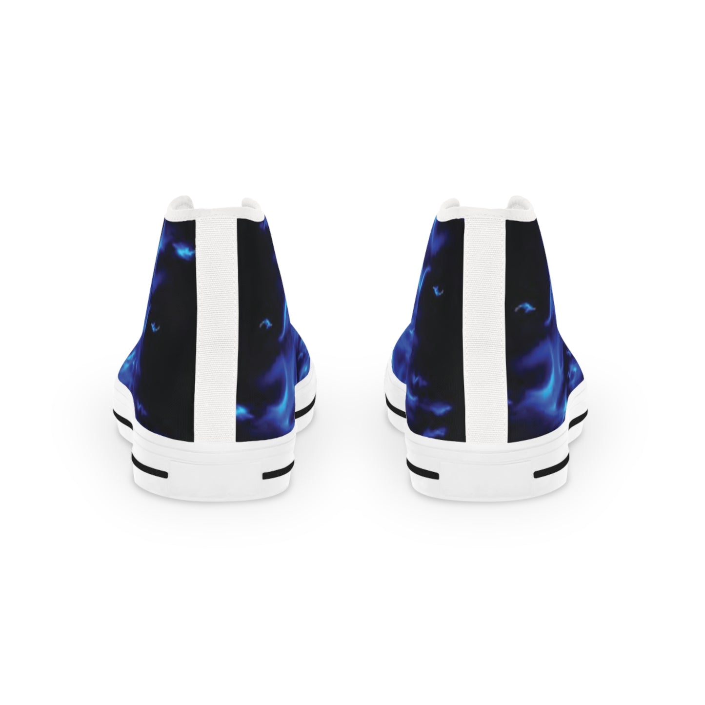 Blue Flame Print - Men's High Top Sneakers