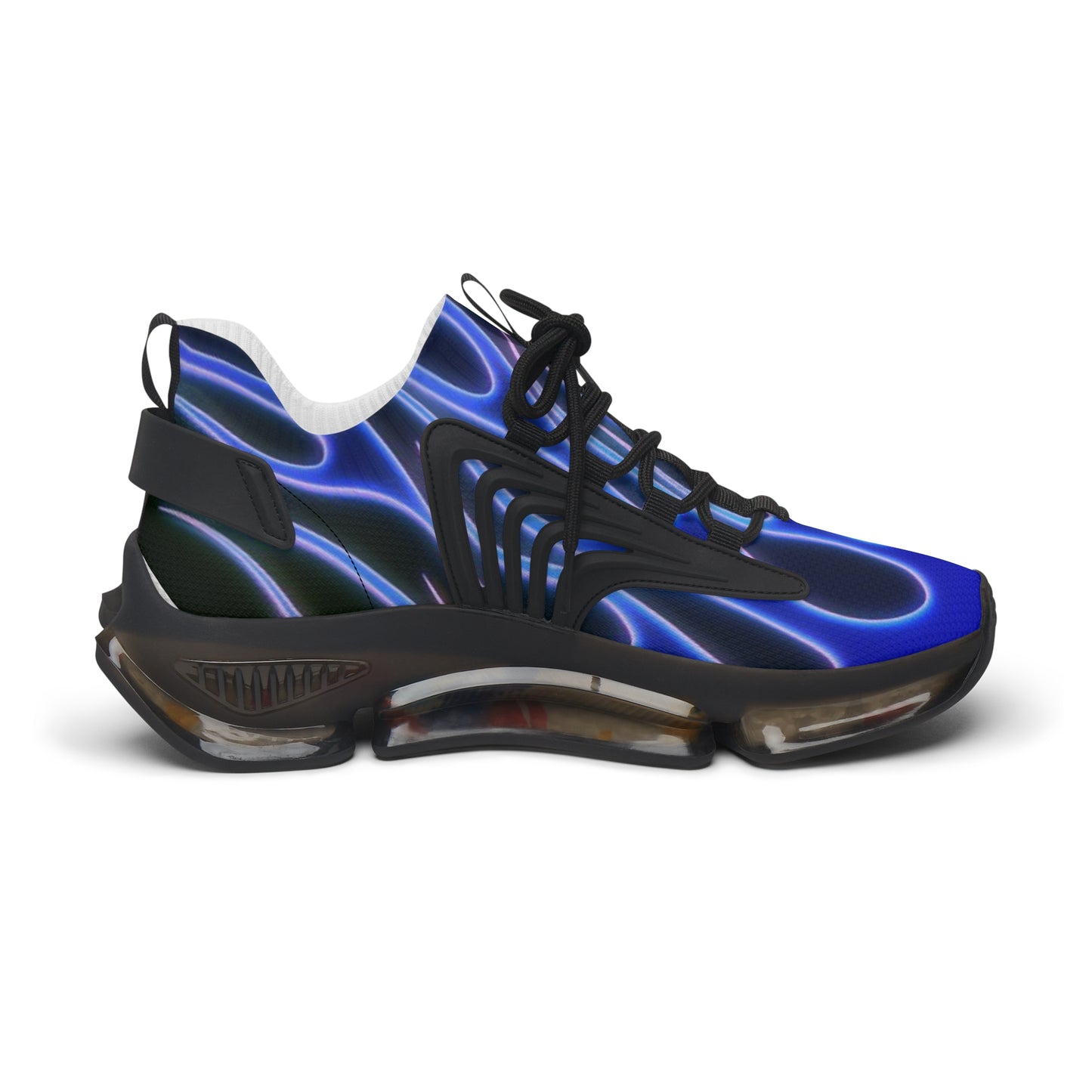 Blue Flame Print - Women's Mesh Sneakers