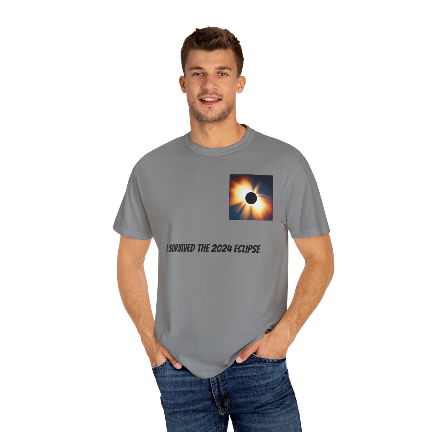 I Survived the 2024 Eclipse Unisex Garment-Dyed T-shirt