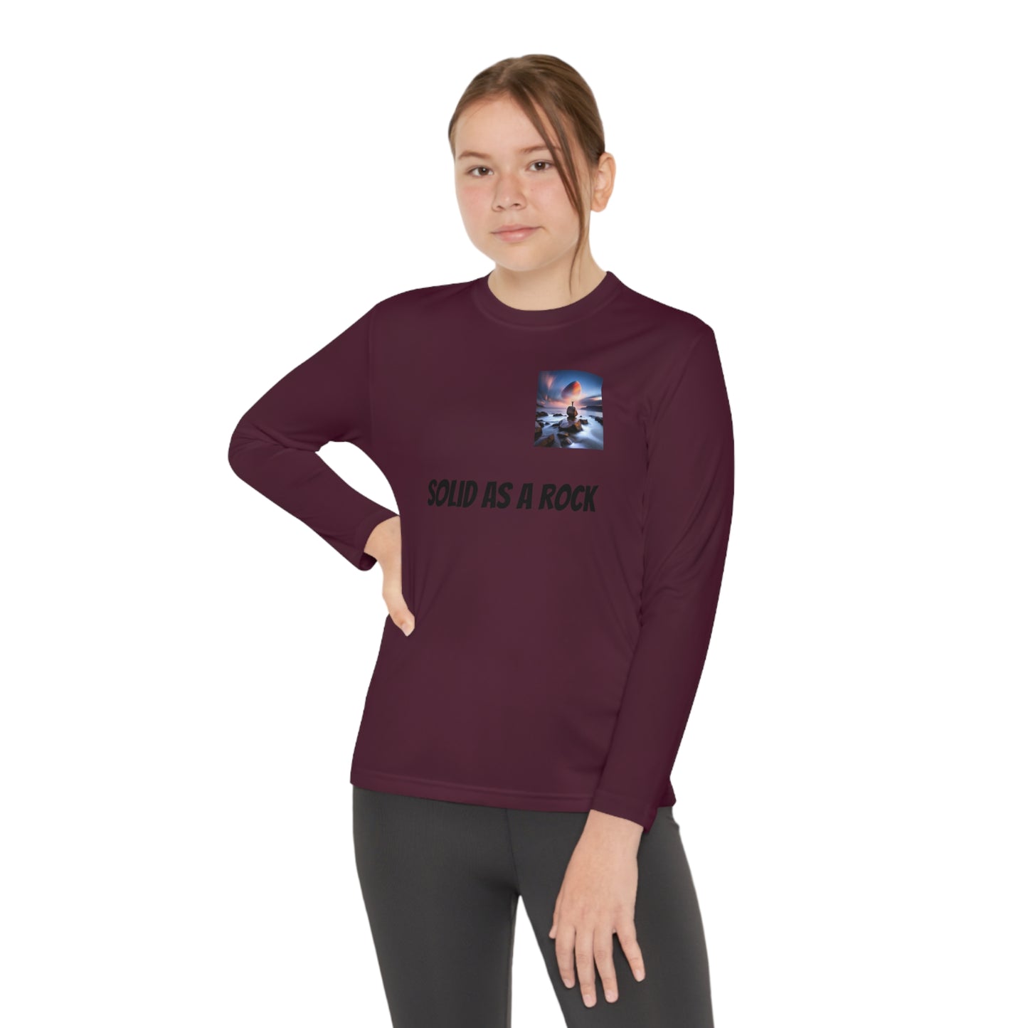 Solid As A Rock Youth Long Sleeve Competitor Tee