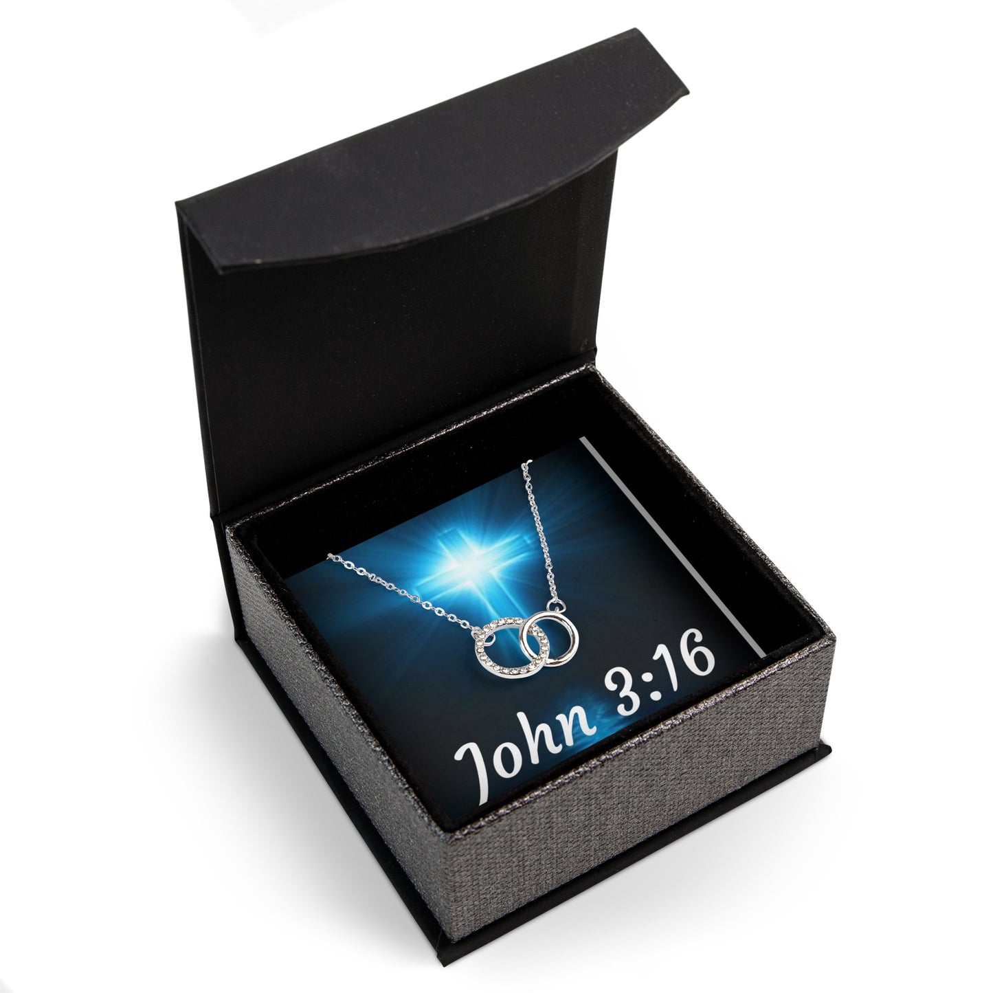 John 3:16 - Interlocking Circles Necklace - Your own special message