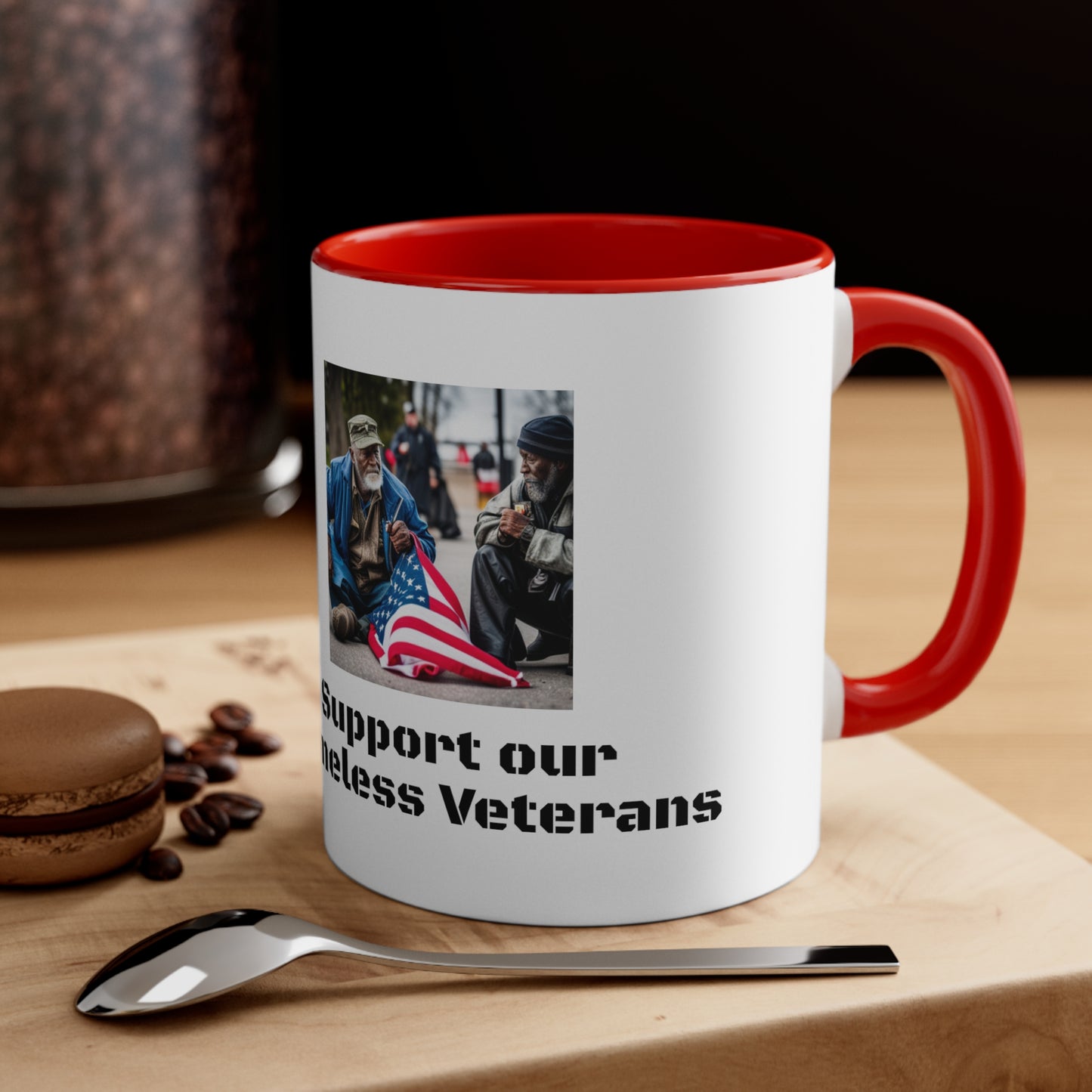 Support our Homeless Veterans Accent Coffee Mug, 11oz