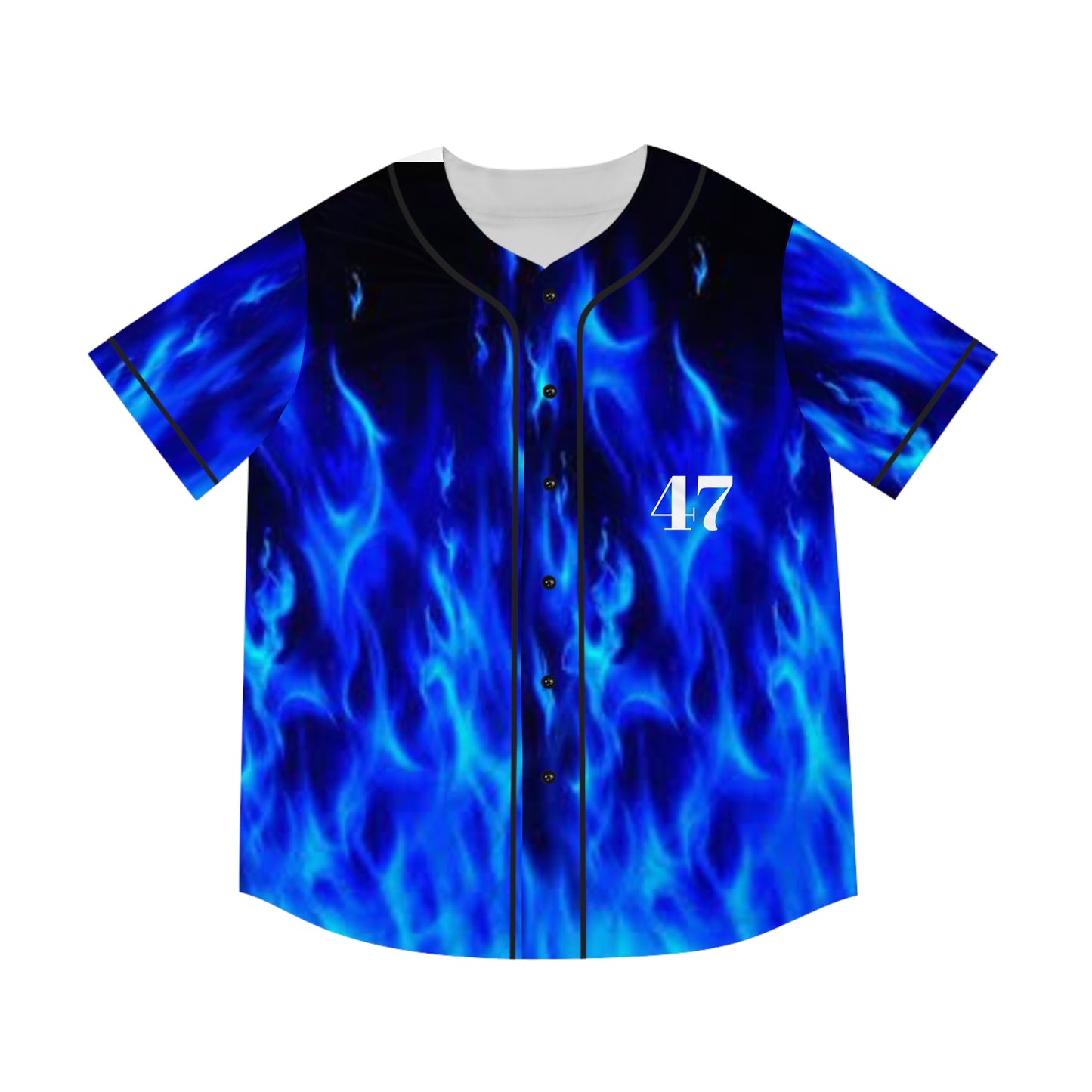 Blue Flame Men's Baseball Jersey (AOP)