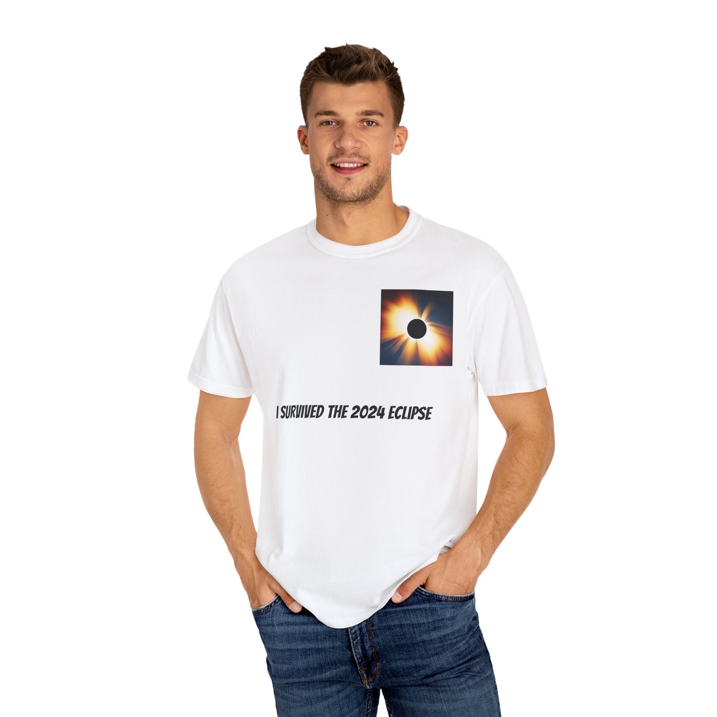 I Survived the 2024 Eclipse Unisex Garment-Dyed T-shirt