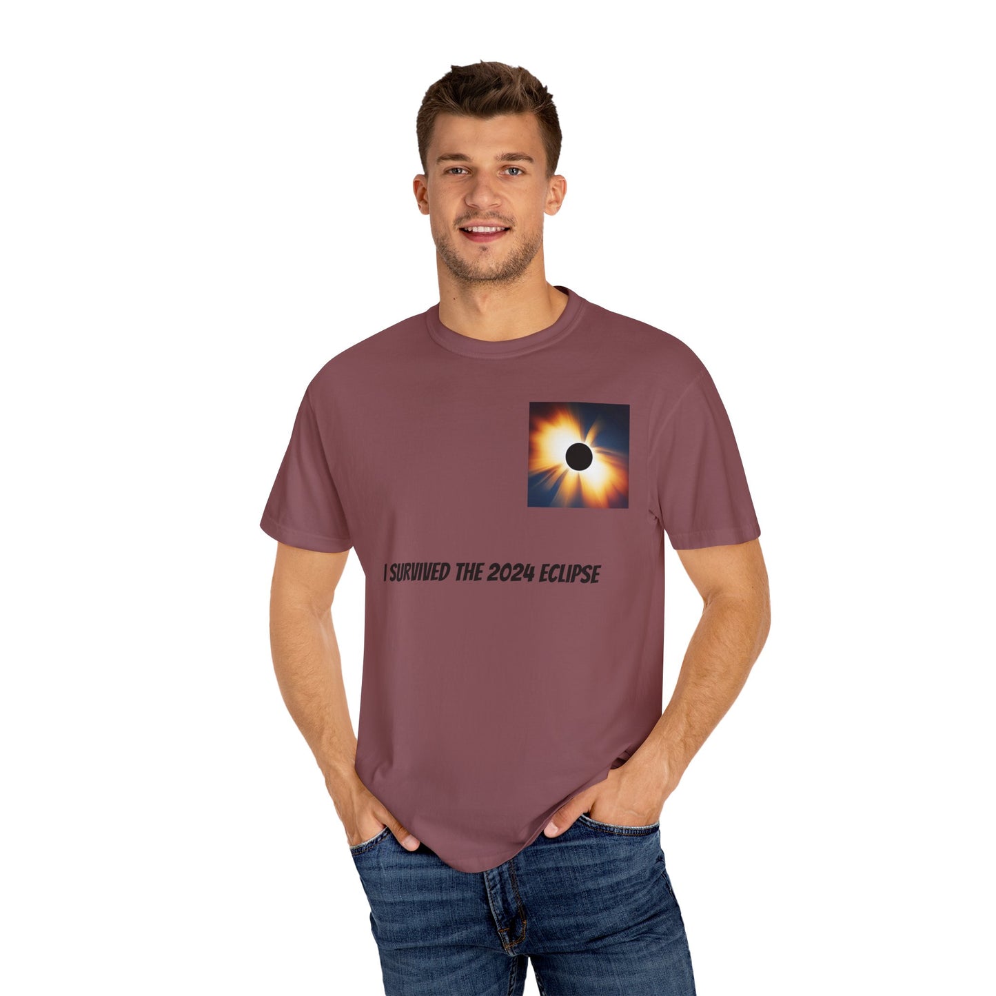 I Survived the 2024 Eclipse Unisex Garment-Dyed T-shirt