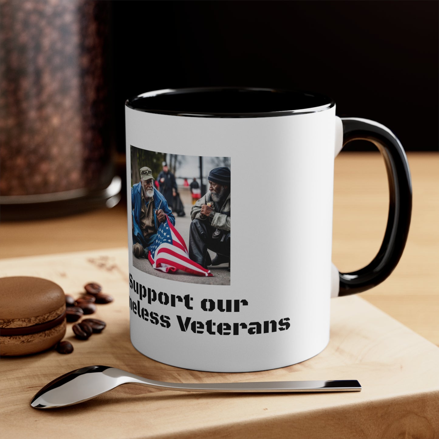 Support our Homeless Veterans Accent Coffee Mug, 11oz