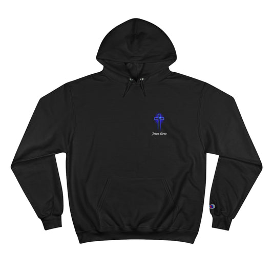 Jesus Lives Blue Cross - Champion Hoodie