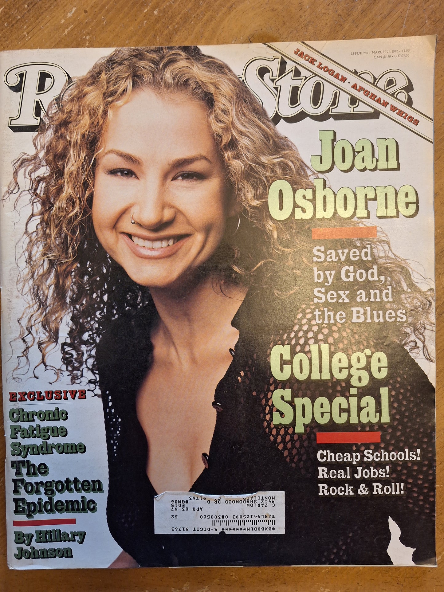 Used, Rolling Stone Magazine, Issue 730, March 21, 1996