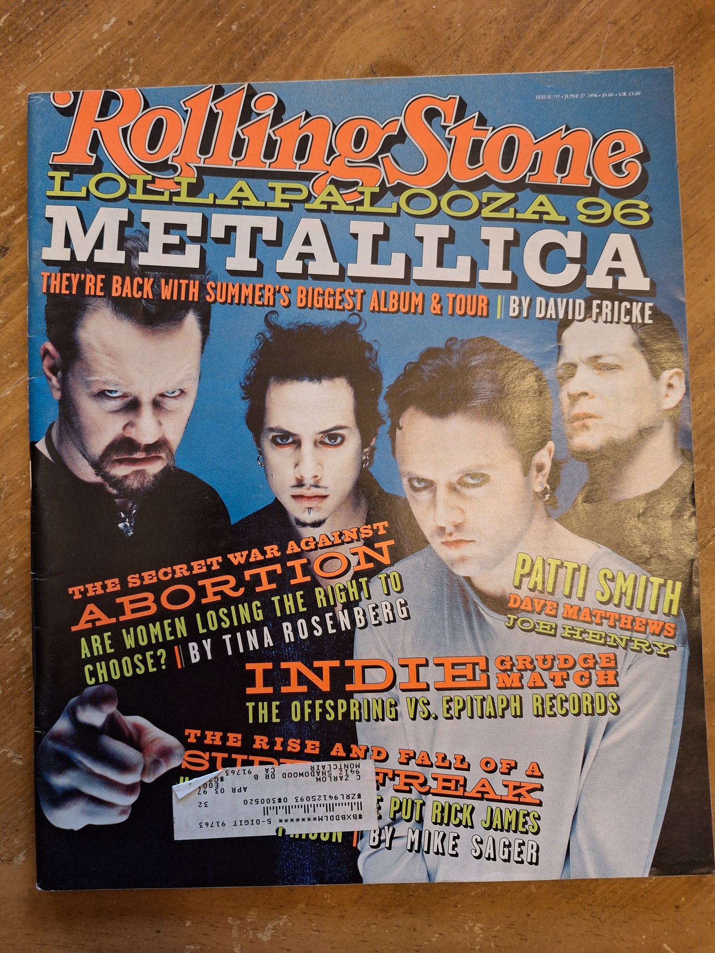 Used, Rolling Stone Magazine, Issue 737, June 27, 1996