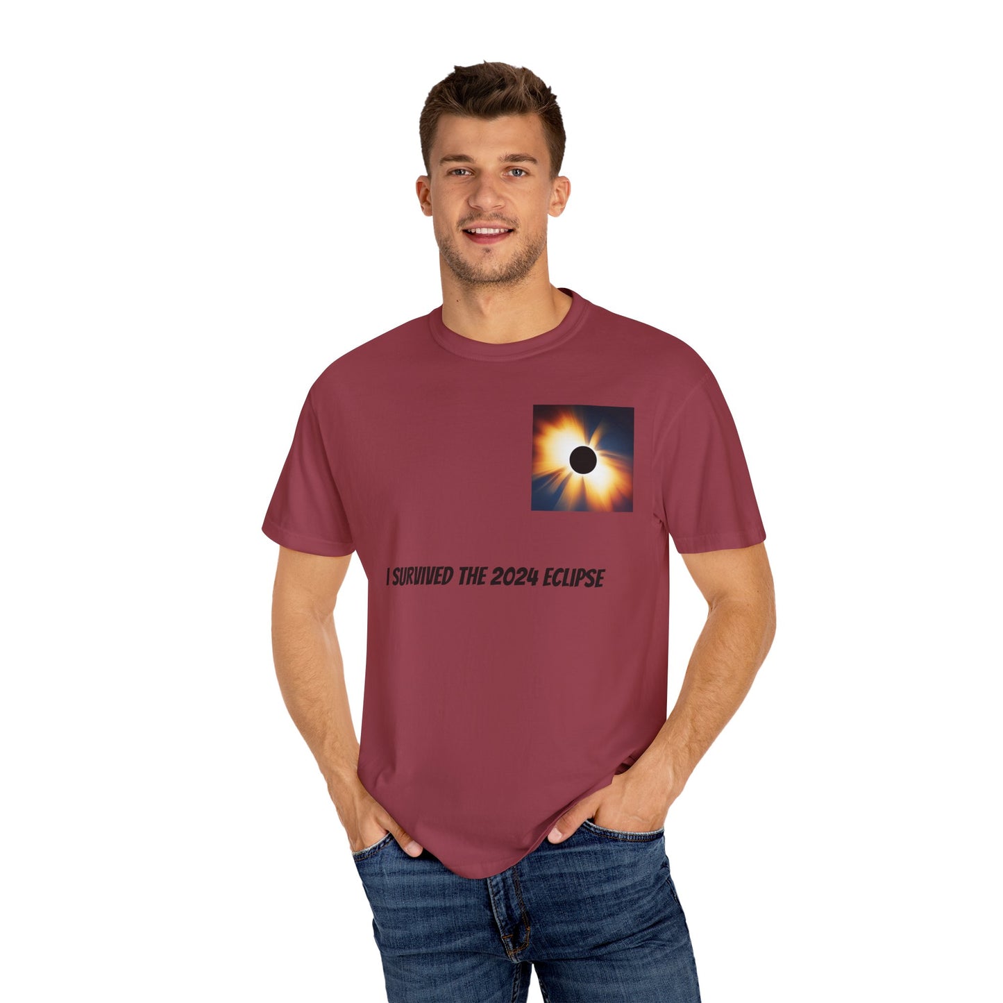 I Survived the 2024 Eclipse Unisex Garment-Dyed T-shirt