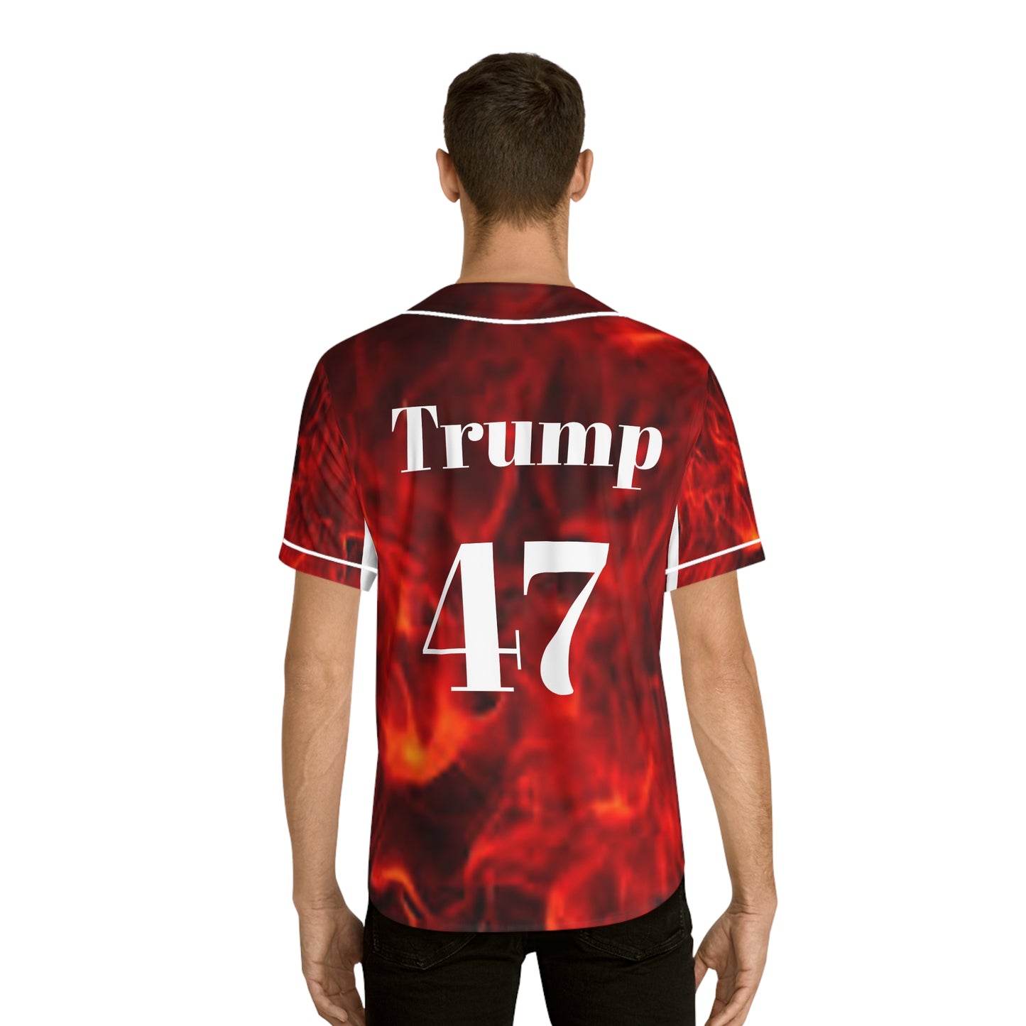 Red Flame Unisex Men's Baseball Jersey (AOP)