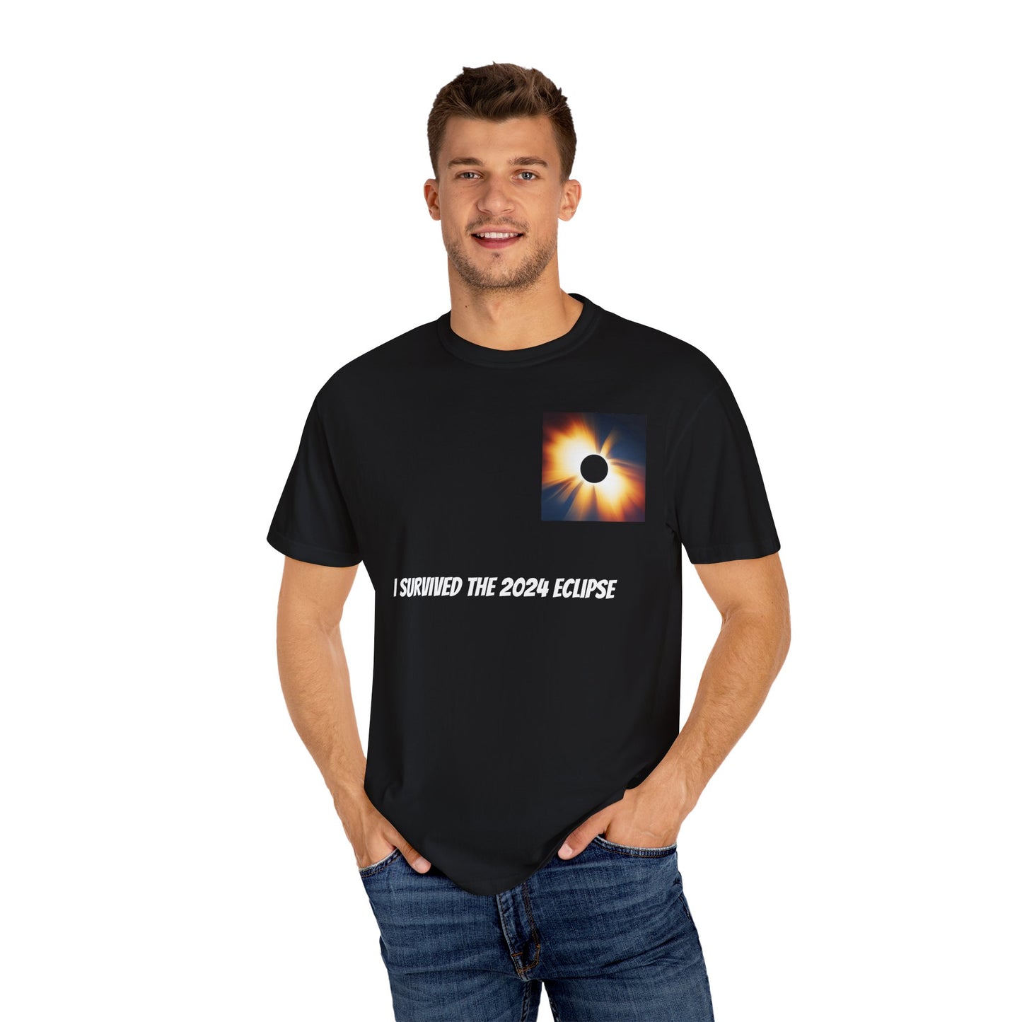 I Survived the 2024 Eclipse Unisex Garment-Dyed T-shirt