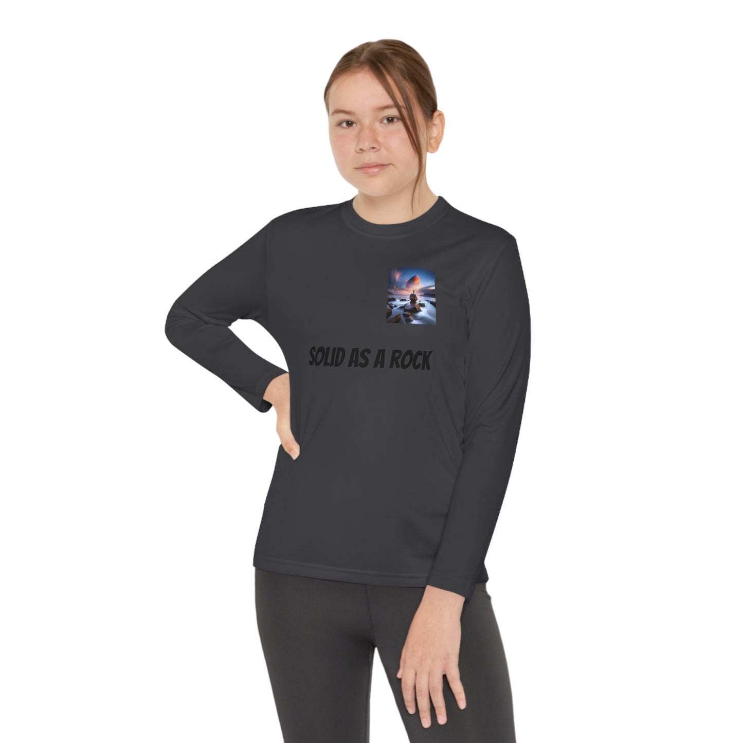 Solid As A Rock Youth Long Sleeve Competitor Tee