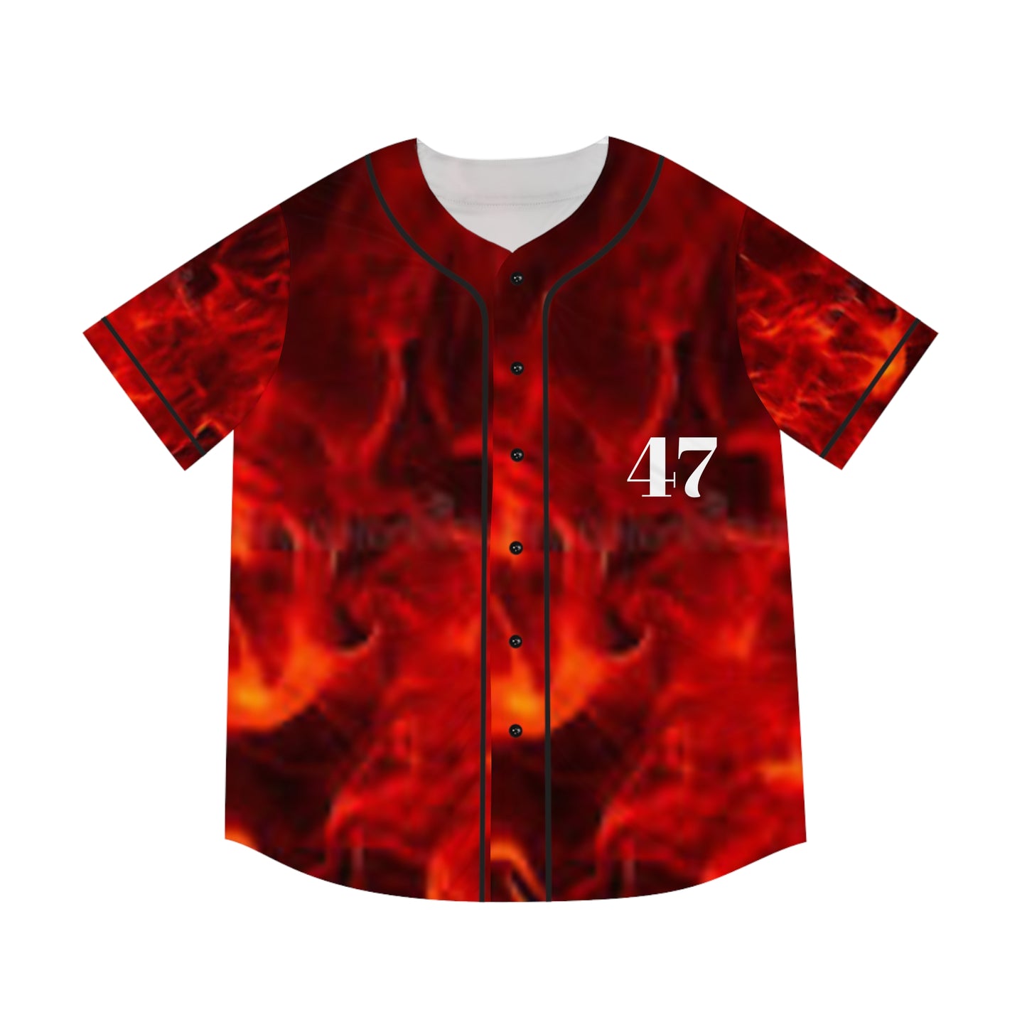 Red Flame Unisex Men's Baseball Jersey (AOP)