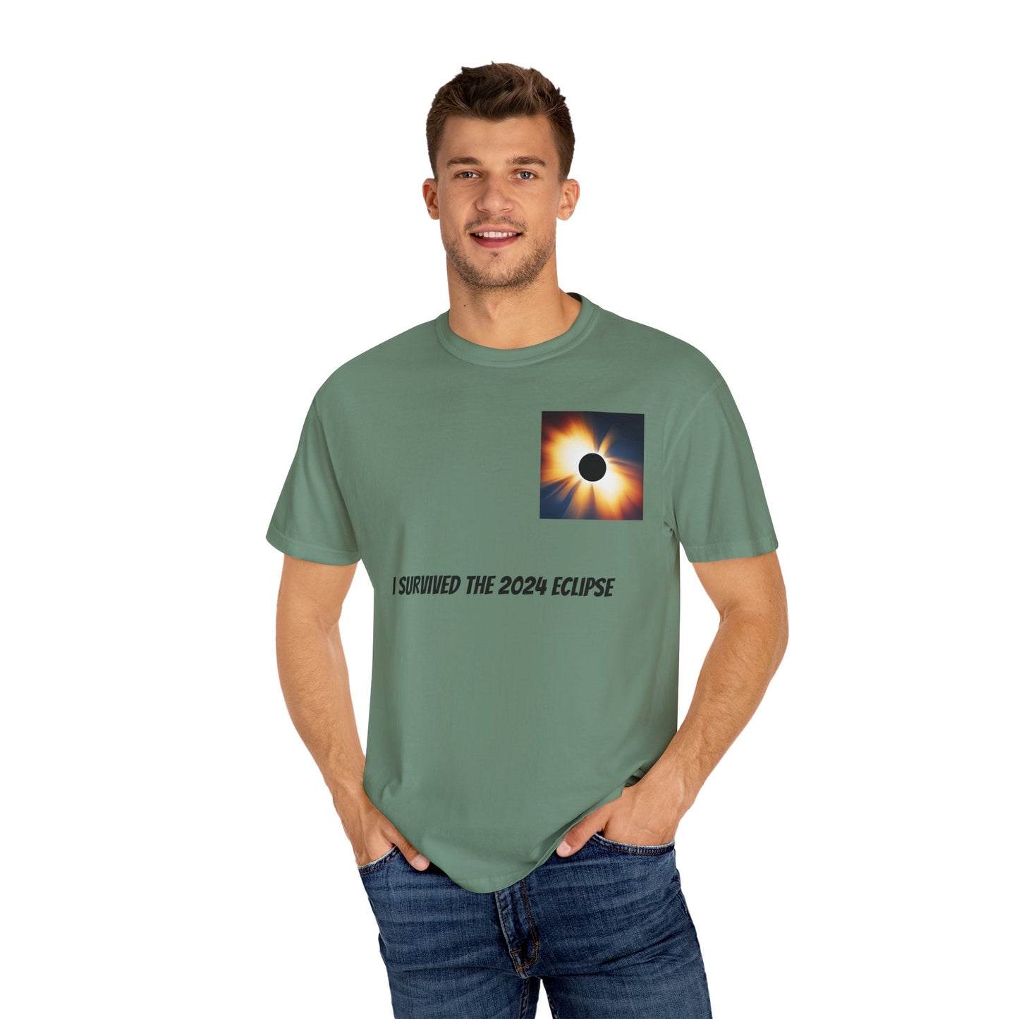 I Survived the 2024 Eclipse Unisex Garment-Dyed T-shirt