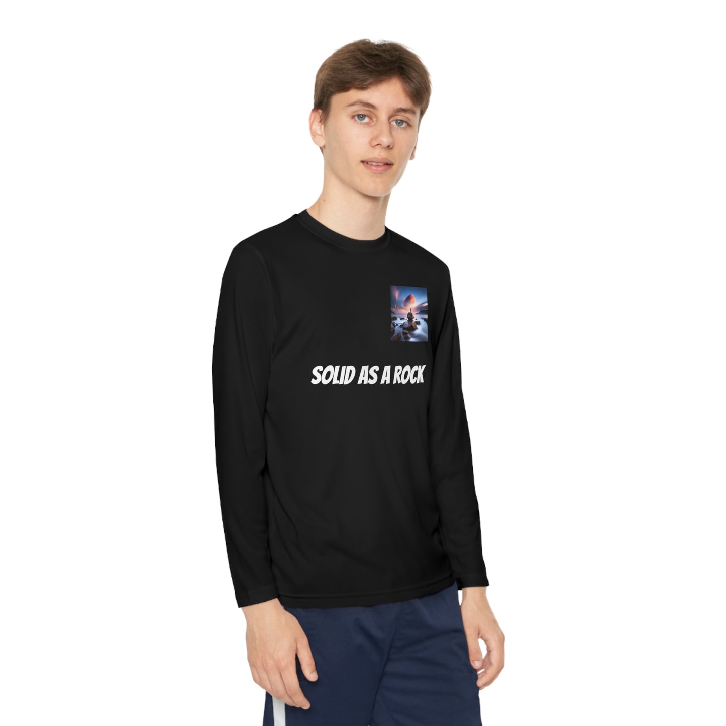 Solid As A Rock Youth Long Sleeve Competitor Tee