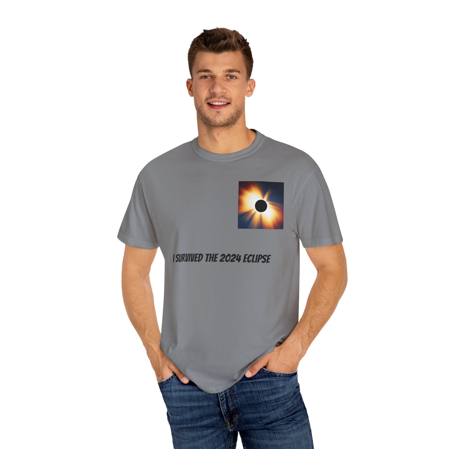 I Survived the 2024 Eclipse Unisex Garment-Dyed T-shirt