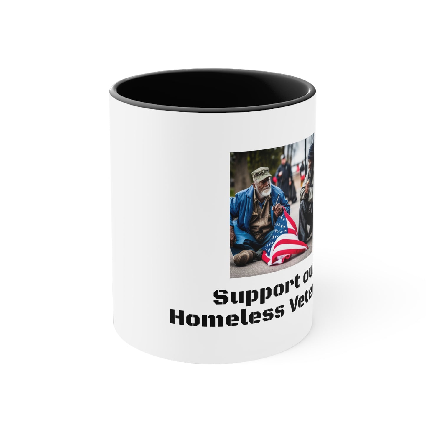 Support our Homeless Veterans Accent Coffee Mug, 11oz