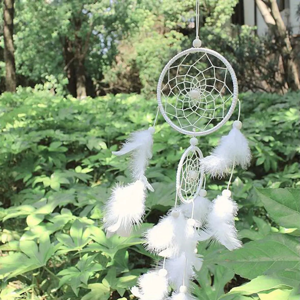 Korean Version Feather Crafts Dream Catcher Aerial Charm Creative Dream Catcher Wind Chimes Creative Bedroom Decoration