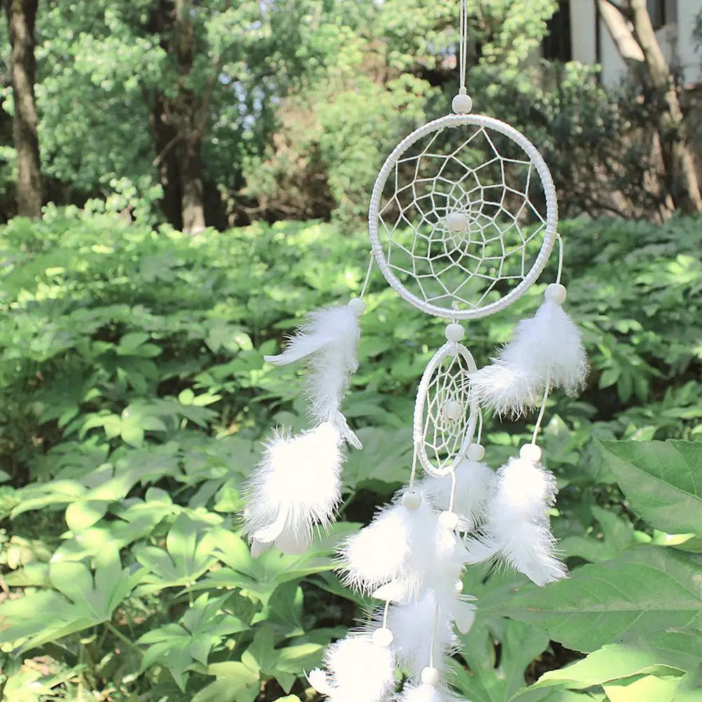 Wind Chimes Handmade Dream Catcher Net With Feathers Wall Hanging Dreamcatcher Craft Gift Christmas Decoration For Home