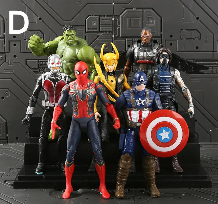 16cm Anime PVC Marvel Legends Action Figure Spiderman Hulk Ultron Thanos Captain America Ironman Plastic Kids Xmas Birthday Toy