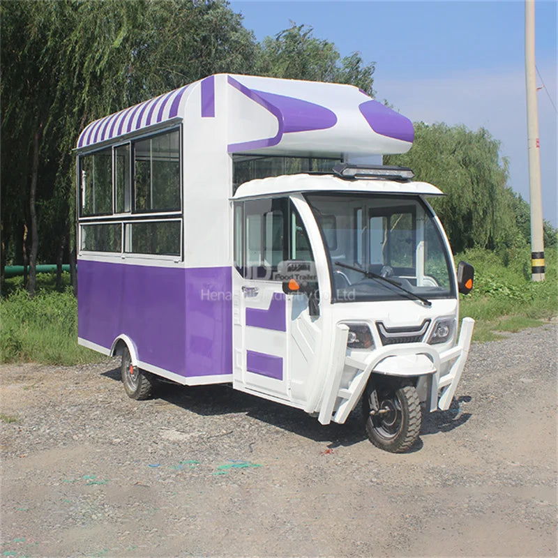 Mobile Electric Tuk Tuk Piaggio Tricycle Ice Cream Cart Donut Waffle Hot Dog Fryer Food Truck Mobile Food Van for Sale