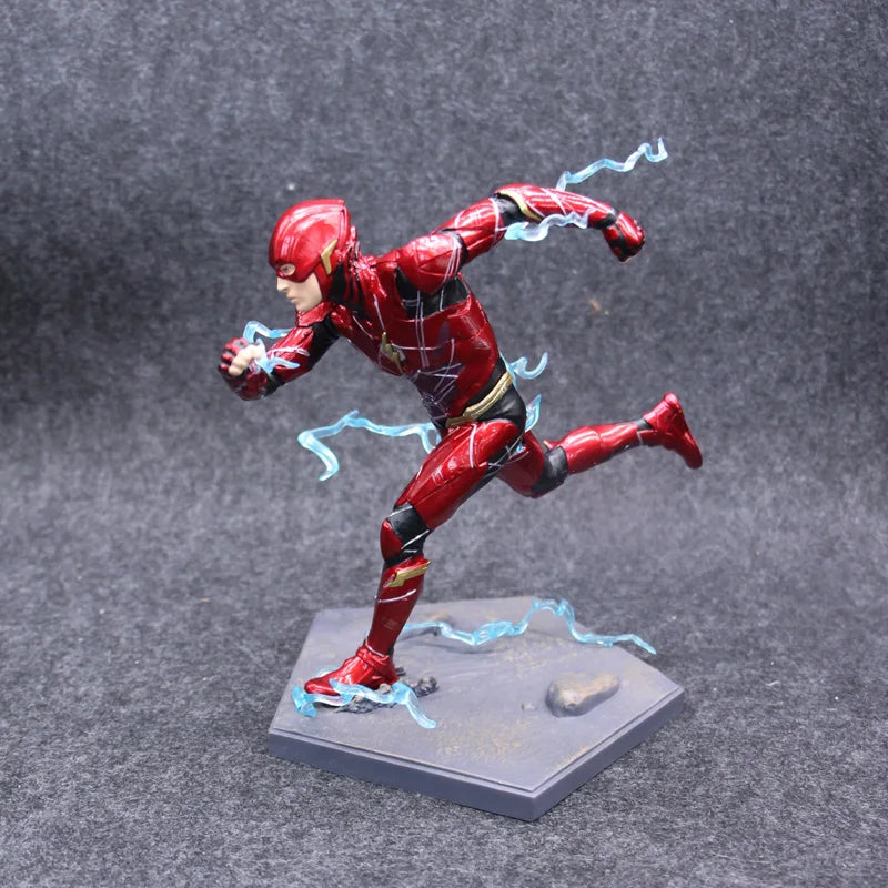 Super Hero Justice League The Flash Action Figure Running Statue Action Figure Models Toys 18cm