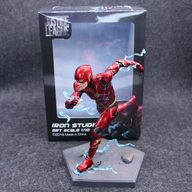 Super Hero Justice League The Flash Action Figure Running Statue Action Figure Models Toys 18cm