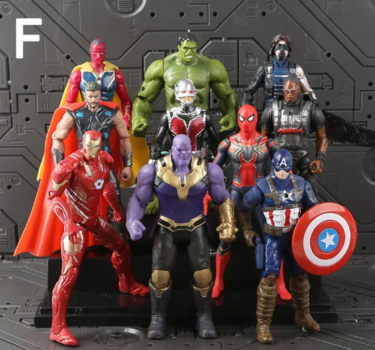 16cm Anime PVC Marvel Legends Action Figure Spiderman Hulk Ultron Thanos Captain America Ironman Plastic Kids Xmas Birthday Toy