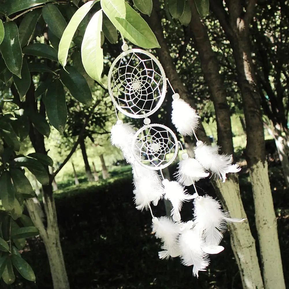 Wind Chimes Handmade Dream Catcher Net With Feathers Wall Hanging Dreamcatcher Craft Gift Christmas Decoration For Home