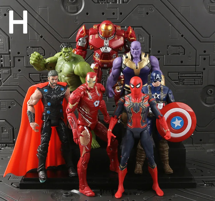 16cm Anime PVC Marvel Legends Action Figure Spiderman Hulk Ultron Thanos Captain America Ironman Plastic Kids Xmas Birthday Toy