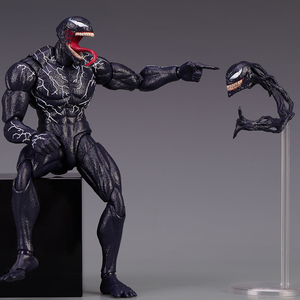 20cm Venom Symbiont Action Figure Joint Movable Toys Change Face Statue Model Doll Collectible For Toy Gift