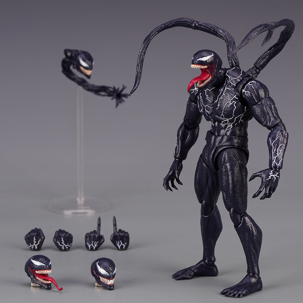 20cm Venom Symbiont Action Figure Joint Movable Toys Change Face Statue Model Doll Collectible For Toy Gift