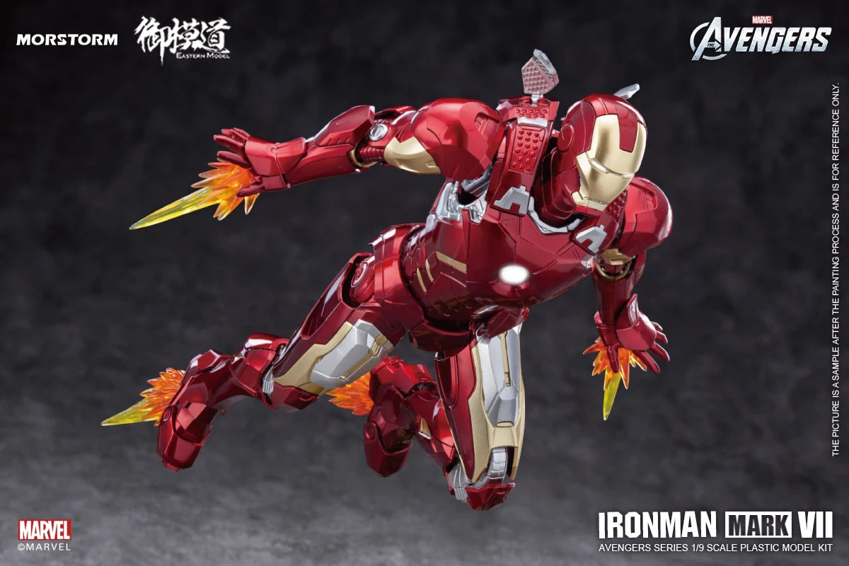 MORSTORM E-model Marvel Iron Man MK7 Deluxe 1/9 Scale Action Figure Assembled Model Gift Toy