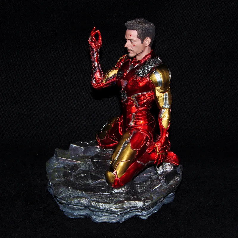 Hot Toys Iron Man Finger Snapping Statues Action Figures Avengers：endgame Ironman Kneeling Model Doll Collectible Ornaments Gift