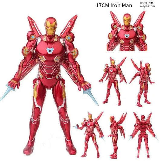 17CM Anime Characters Marvel Legends GK Iron Man Hulk PVC Action Figure Model Hand-me-down Children's Birthday Gift Decor Toys