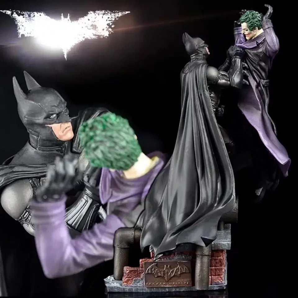 30CM Detective Comics Figure Batman Vs Joker Model Fight Scene Anime Action Collection Room Decoration Holiday Gifts Kids Toys