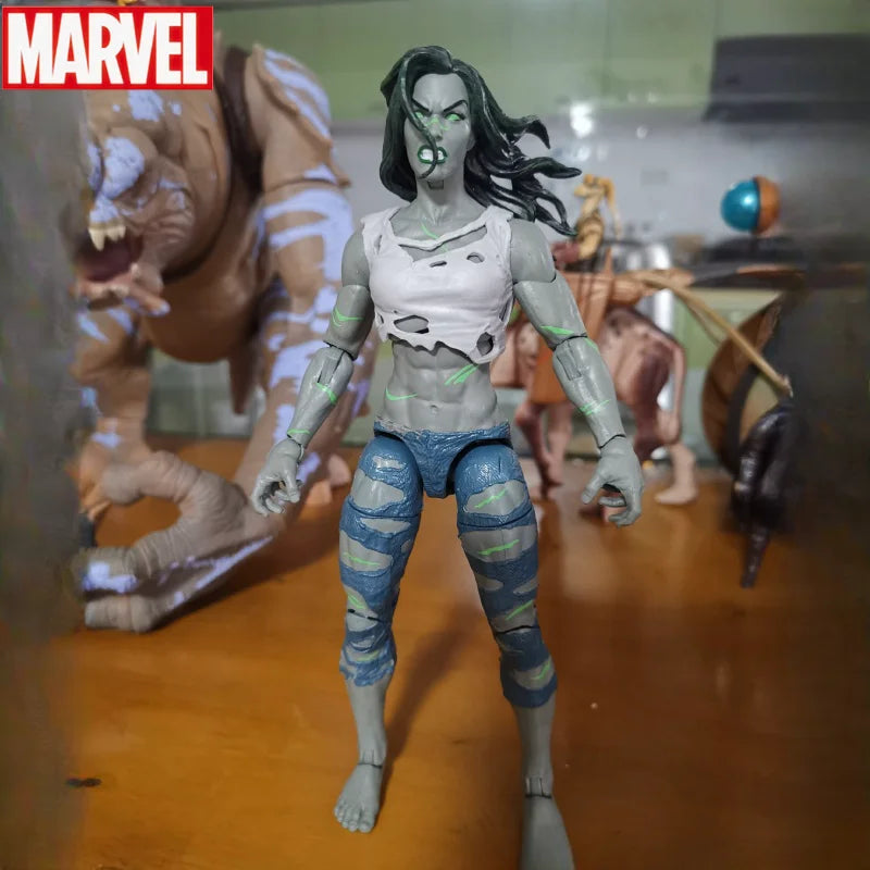 Marvel 6 Inch Original Legends She-Hulk Action Figure Hulkettes Angry Normal Head Version Collectible Model Doll Toys Gifts