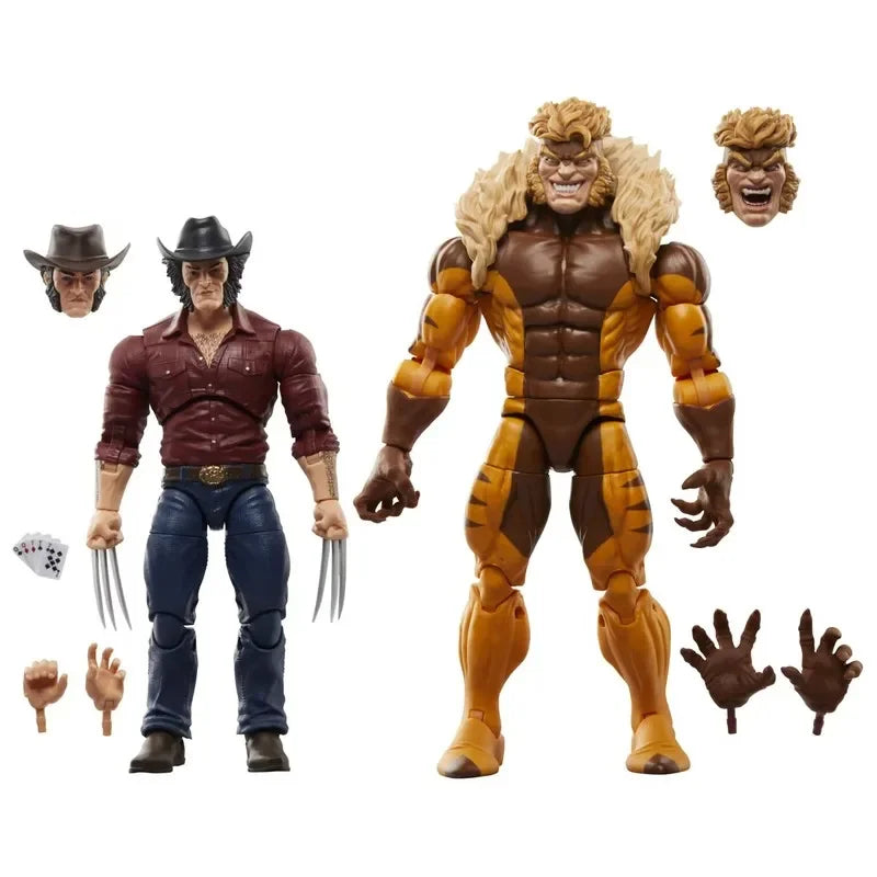 Marvel Legends Series Wolverine 50th Anniversary Marvel'S Logan Vs Sabretooth Collectible 6-Inch Action Figure Gifts Display Toy