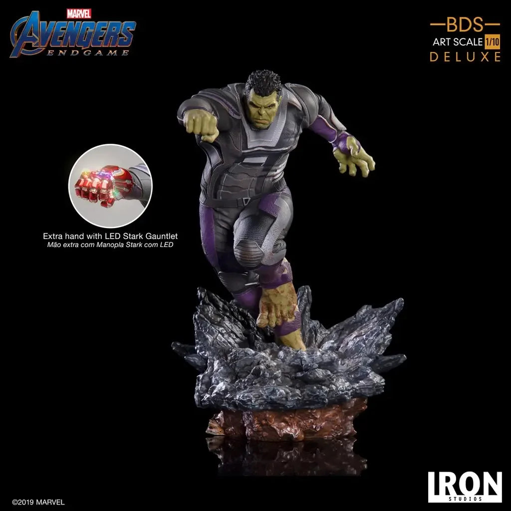 Original Marvel Characters Iron Studios  Avengers 4 The Hulk 1/10 Statue Deluxe Edition Model Figure Desktop Ornaments Collect