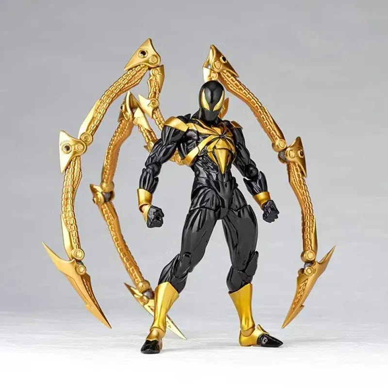 Marvel Kaiyodo Revoltech Amazing Yamaguchi Iron Spider-Man Action Figure Model Doll Collectible Toy Decoration Gifts 14cm Pvc