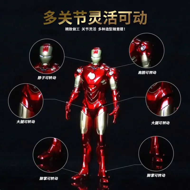 Genuine Zd Toy Marvel Iron Man Avengers Mark2 Model 1/10 Anime Action Figure Collection Model Room Decoration Toy Robot Gifts