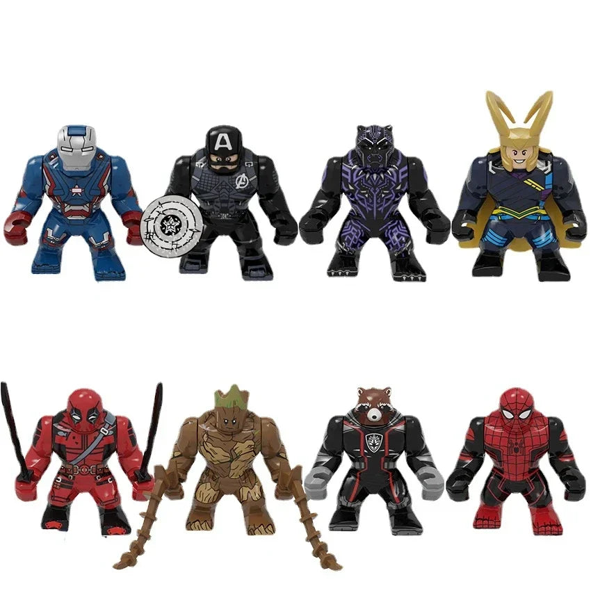 Action Figure: Marvel Mini Block Figurine Superhero Series Iron Man Spider Man Combination Block Children's Puzzle Toy Gift