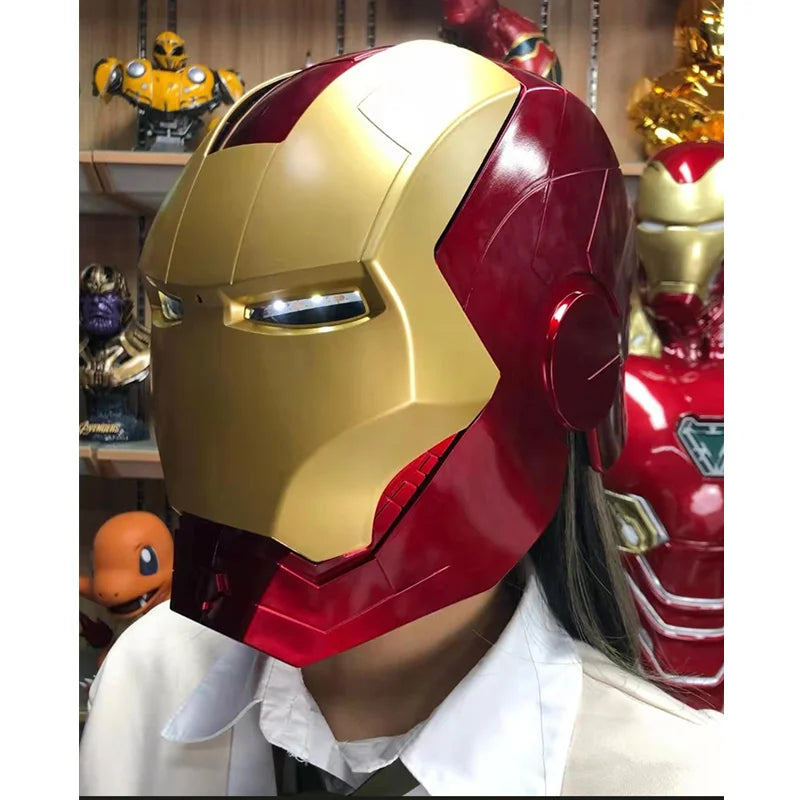 New Marvel Avengers Iron Man Helmet Cosplay 1:1 Light Led Ironman Mask Pvc Action Figure Toys Child Adult Gift