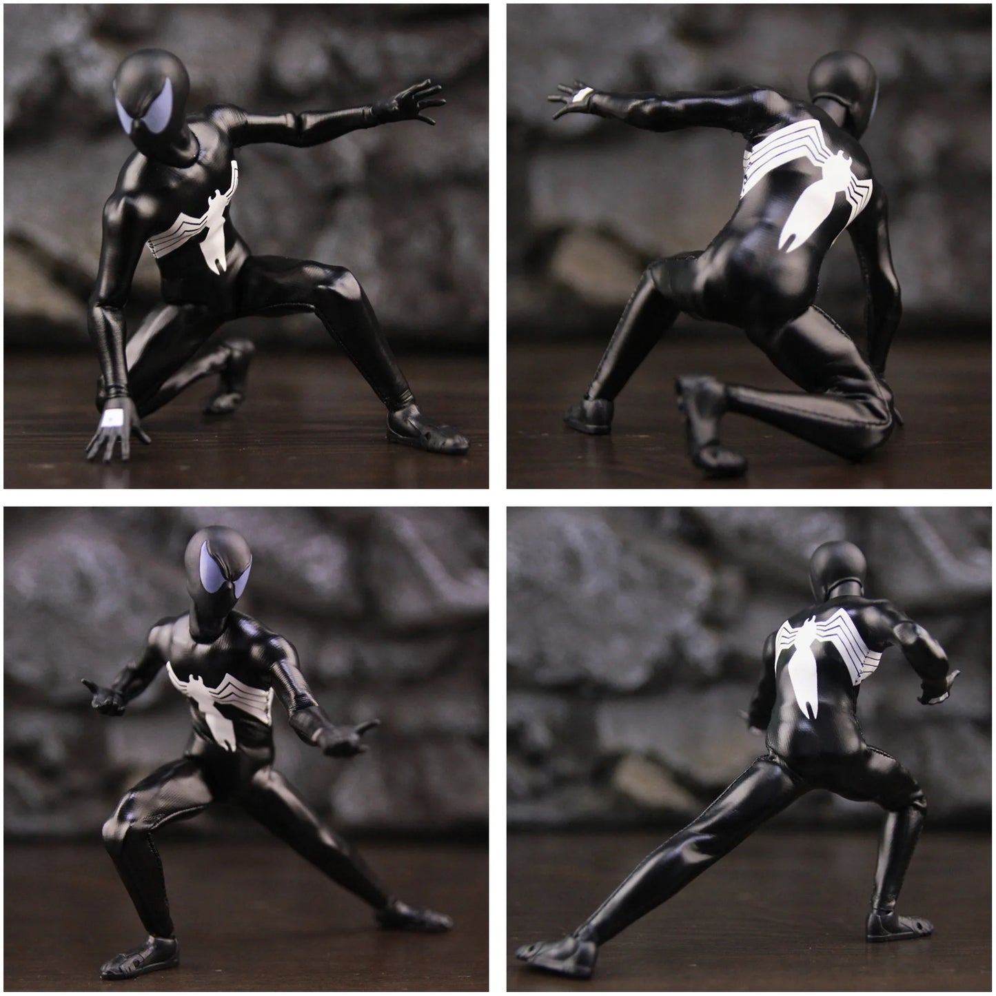 Marvel Spider Man Venomized Venom Punisher 6" Action Figures Black Symbiont Amazing Spider-Man Legends Leatherette Clothing Toys