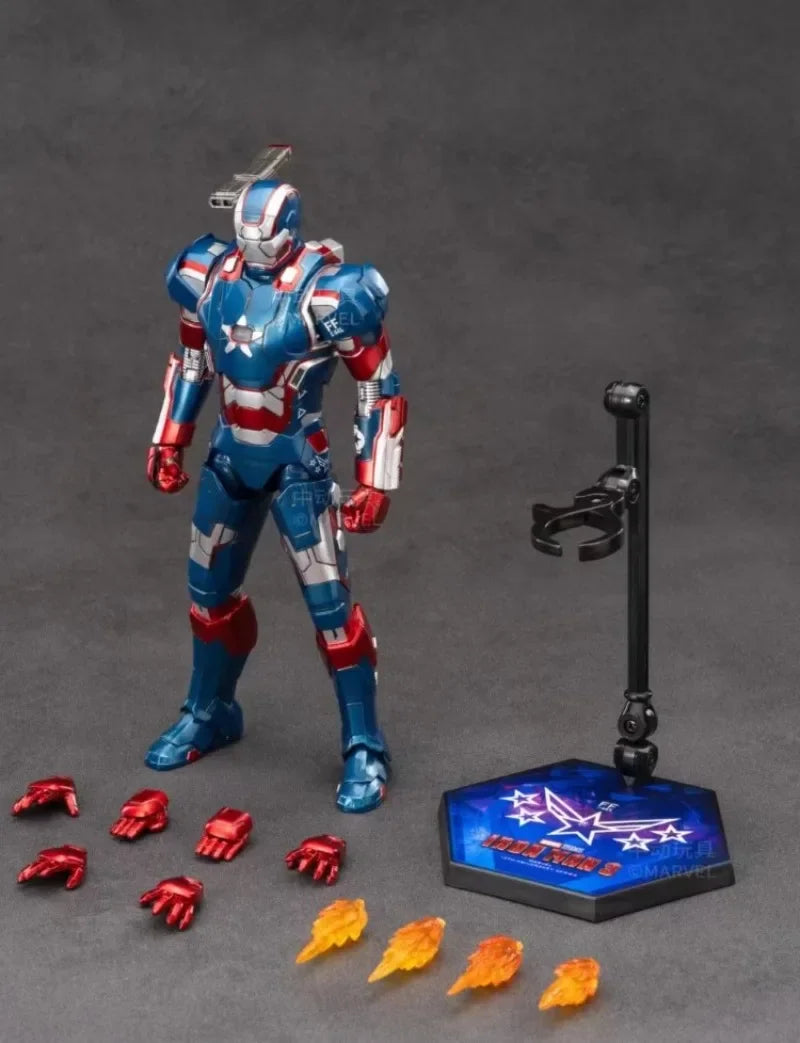 Hot Toys Marvel Iron Man Anime Iron Patriot Action Figures Collection Model Desk Decoration Children Birthday Xmas Gifts