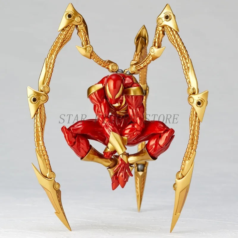 16cm Revoltech Spider-Man Action Figure Kaiyodo Iron Spider Model PVC Movable Collection Spiderman Parker Figurine Toys Gifts