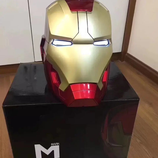 New Marvel Avengers Iron Man Helmet Cosplay 1:1 Light Led Ironman Mask Pvc Action Figure Toys Child Adult Gift