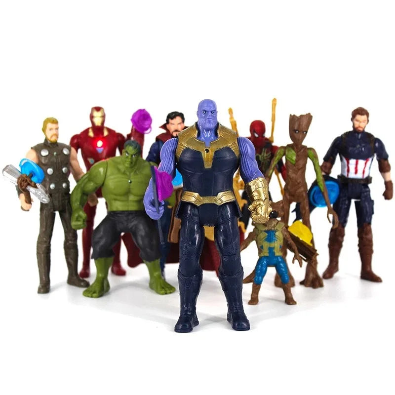 Disney Spiderman Thanos Hulk Iron Man Thor Captain America Action Figures Decoration Toy For Kids Birthday Gifts